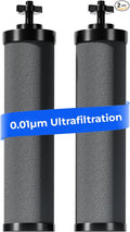 [New Upgraded Ultrafiltration] Waterdrop Black Water Filter, Replacement for Berkey® BB9-2® Black Purification Elements, Berkey® Gravity Water Filter System, 2 Pack