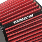 KYOSTAR Universal 3/3.5/4" (75/89/100mm) High-Flow Air Filter, Reusable Cone Cold Air Intake, High Performance, Clamp-On Car High Flow Dry Air Kit, Flange Diameter: 3/3.5/4 Inch, Height: 6.2 Inch, Red