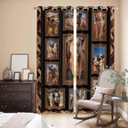 2 Panel Kitchen Cafe Curtains, Desert Camels Sunlight Filtering Nature Air Through, Home Decor Window Covering Tier Curtains for Living Room 104W x 90L inch Brown Wildlife Farmhouse Animals Rustic