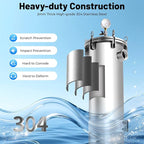 2" NPT Fluid Filter, 304 Stainless Steel - 2 Bag Filter Housing, 150PSL High Pressure Filtration System, 40t/h High Pressure Filter Available for Whole House