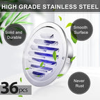 Zonon 36 Pcs Stainless Steel Soffit Vents 4 Inch Round Dryer Vent Cover with Mesh Screen for Home Outdoor Bathroom Wall Ceiling Outside Exterior Exhaust (Silver)