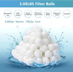 1.54 lbs Pool Filter Balls for Sand Filter Pump, Dry Filter Sand Balls, Eco-Friendly Reusable Swimming Pool Filter Media for Above Ground Pool Pool, Aquarium, Fish Tanks, Filter Pumps (1.54, Pounds)