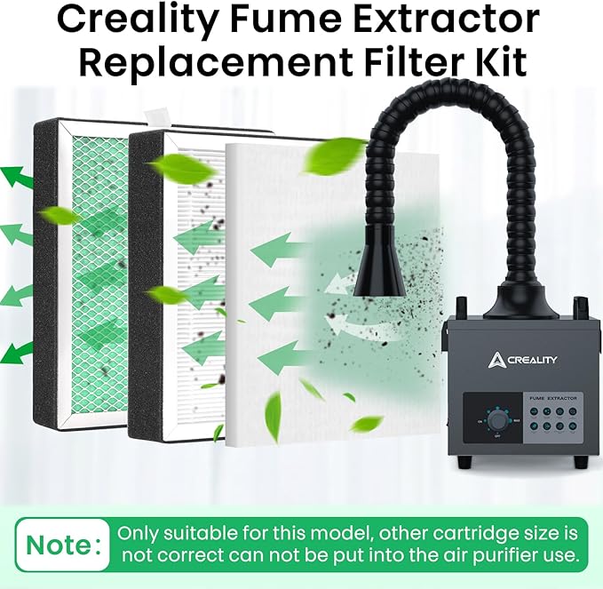 Filter Replacement for Creality Fume Extractor, 10pcs Pre Filter for Smoke Purifier, 99.97% Purification Rate, 10×8.26×0.3 inch