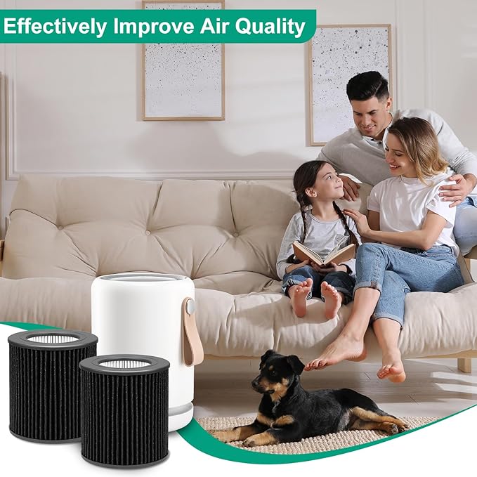 2 Pack Air Mini PECO-HEPA Filter Replacement Compatible with Molekule Tri-Power Air Mini and Air Mini + Air Machine, 3 in 1 Efficient Filtration System with Activated Carbon