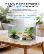 BAOSHISHAN Aquarium Chiller 26gal 1/13 HP Fish Tank Chiller Water Chiller for Aquarium with Pipe Clamp Suction Cup Compressor Refrigeration Quiet Chiller for Axolotl Coral Jellyfish