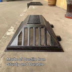 Manhole Cover and Frame Ductile Iron, Heavy Duty Drain Grate, One-Piece Design, Reinforced Drainage Covers for Yard, Garden, Construction Sites(60 * 40 * 15 cm/24 * 16 * 6 in)