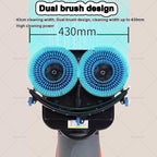 Commercial Floor Scrubber Machine Lightweight Electric Floor Cleaner with 17" Cleaning Width, Rotary Double Brushes, 360° Rotating Head, Efficiently Scrubs The Floor and Leaves it Dry White