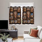 2 Panel Kitchen Cafe Curtains, Desert Camels Sunlight Filtering Nature Air Through, Home Decor Window Covering Tier Curtains for Living Room 104W x 52L inch Brown Wildlife Farmhouse Animals Rustic