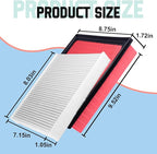 Engine Cabin Air Filter Kit Compatible with 2019-2024 RAV4 (NOT HYBRID), 2018-2024 Camry (NOT HYBRID), 2020-2025 Highlander (NOT HYBRID), Replaces 17801-25020, 87139-58010, Efficient Purification