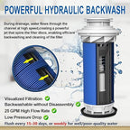 90 Micron Disc Spin Down Sediment Filter, Reusable ＆ Anti-Clog Whole House Water Filter, Pre-Filtration System for City/Well Water, 3/4" MNPT, BPA Free
