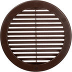 Vent Systems 6" Inch (Opening Dimensions) Brown Soffit Vent Cover - Plastic Return Air Vent Cover - Round Ventilation Grille with Mesh Screen - HVAC Register Louver for Bathroom, Home, Kitchen