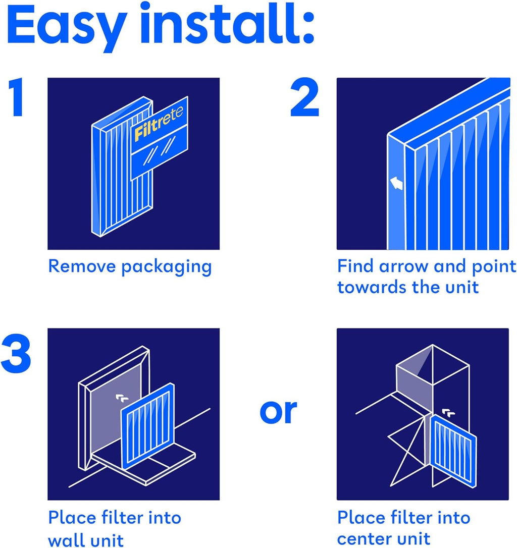 Filtrete 14x14x1 Air Filter, MERV 12, MPR 1500, Allergens, Bacteria & Viruses, 3-Month AC and Furnace Filters, Cleaner Air, Reliable Airflow, 2 HVAC Filters (Actual Size 13.81 x 13.81 x 0.78 in)