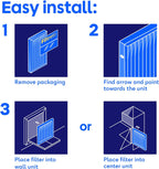 Filtrete 14x14x1 Air Filter, MERV 12, MPR 1500, Allergens, Bacteria & Viruses, 3-Month AC and Furnace Filters, Cleaner Air, Reliable Airflow, 2 HVAC Filters (Actual Size 13.81 x 13.81 x 0.78 in)