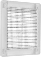 Repa Market 4 x 4 Inch (Outer) White Square Air Vent Cover - Pack of 2 Plastic Fresh Air Intake Vent - AC Cover with Nylon Mesh Screen, Wall, Ceiling HVAC Return Air Register, Modern Soffit Vents