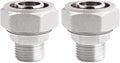 Straight Air Piping Fittings,3/4"Piping x 3/4"Male NPT Threads Adapter Fittings,Nickel Plated Brass For Garage Shop Compressed Air Line Piping System 2 Pack