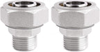 Straight Air Piping Fittings,3/4"Piping x 3/4"Male NPT Threads Adapter Fittings,Nickel Plated Brass For Garage Shop Compressed Air Line Piping System 2 Pack