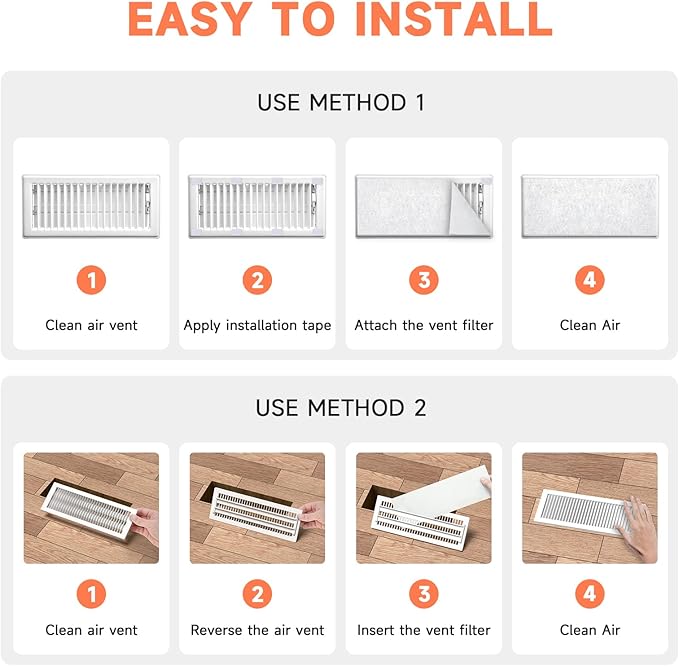 4 x 12 Inch Air Vent Filter for Home Ceiling Thin, ULTRA GREEN Floor Filters Replacement for Register Work in Indoor Home Air Purifier, Air Conditioner 4" x 12" 12-Pack (White)