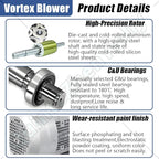 Vortex Ring Regenerative Blower,Single Phase High-Pressure Industrial Vacuum Pump,Electric Air Pump,for Industrial Applications,Construction Sites,Fish Pond Aeration 1500W/2.01HP