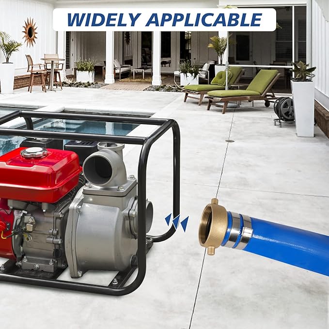 1" x 100 ft Backwash Hose for Swimming Pools, Heavy Duty PVC Lay Flat Water Discharge Hose,Durable Pool Drain Hose with Aluminum Pin Lug Fittings for Pump And Filters