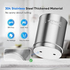 Purewell 3-Stage 0.01μm Ultra-Filtration Gravity Water Filter System, 304 Stainless Steel Countertop System with 2 Filters, Metal Water Level Spigot and Stand, Reduce 99% Chlorine, 2.25G, PW-OB-K