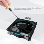 120mm Dust Filter PC for Computer Cooler Fan/PSU/Routers PVC 50 Mesh, Computer Fan Filter Grills Magnetic with Screws Dustproof Case Cover (PVC V4.0, 120 * 120mm, 2pcs, Black)