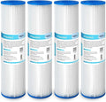 Membrane Solutions 5 Micron Pleated Polyester Sediment Water Filter 10"x2.5" Replacement Cartridge Universal Whole House Pre-Filter Compatible with W50PE, WFPFC3002, SPC-25-1050, FM-50-975 - 4 Pack