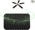 10-Pack Ceiling Fan Blade Filters with Activated Charcoal - Odorless Coconut Shell Carbon Air Purifier Pads, Dust Catcher for Ceiling Fans, Compatible with Most Models