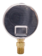 2-1/2" Oil Filled Pressure Gauge - Stainless Steel Case, Brass, 1/4" NPT, Lower Mount Connection, 0-100