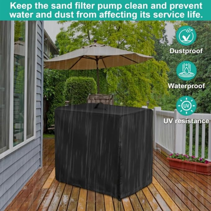 POOL FILTER COVER, SAND FILTER COVER - Pet Safety Safety Safety Commercial Shading Practical Design Pool Filter Cover works effectively as a strainer enclosure for both backyard and commercial