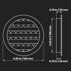 4" Brown Vent Cover - Aluminum - Industrial Round Air Vent Louver - Metal Soffit Vent with Screen - Mesh - Round Vent Grille for House Or Garage Wall