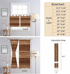Brown Western Bedroom Curtains 63 Inch Length, Window Curtains Tab Top, Vintage Farmhouse Wood Barn Door Light Filtering Window Treatments Drapes 42"x63" 2 Panel