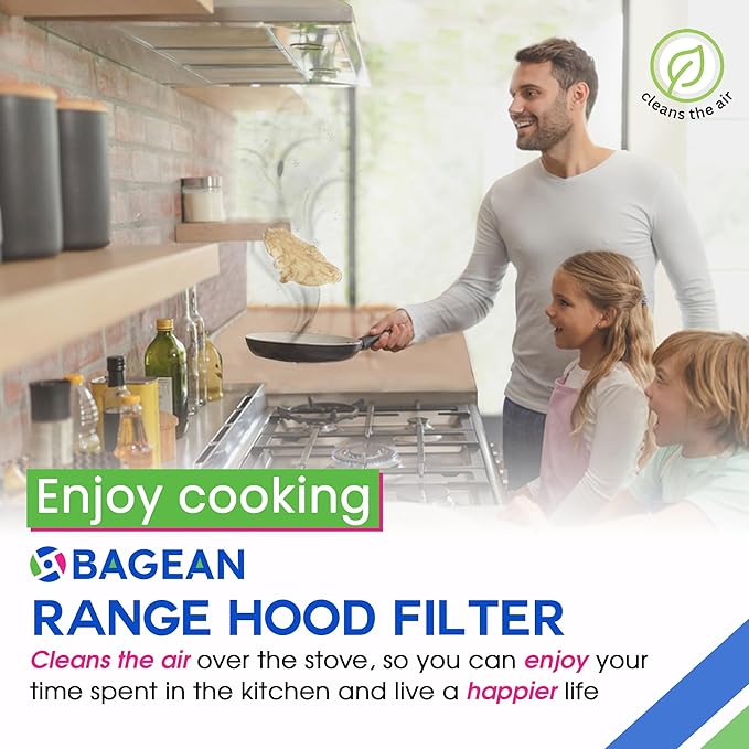 Bagean Stove Hood Vent Filters 9.9" x 11.7" 97007894 Compatible with Broan Range Hood Filter Replacement - Fit's Nutone Kitchen Exhaust Fan Filter Screen - Blocks Grease & Filters Oven Air (2-Pack)
