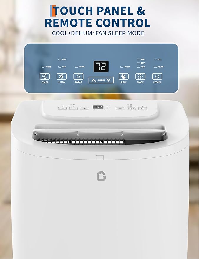 14,000 BTU Portable Air Conditioner,3 in-1 Portable AC Unit Cools/Fan/Dehumidifier up to 750 sq.ft,Ac unit with 24H Timer,Remote Control,Bedroom