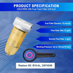 3/4" NPT Top Cap 495 Bowl Fuel Tank Replacement for Gasoline and Diesel Water Separate 10 Micron Filtration Oil Filter Assembly with Wrench