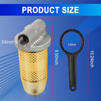 3/4" NPT Top Cap 495 Bowl Fuel Tank Replacement for Gasoline and Diesel Water Separate 10 Micron Filtration Oil Filter Assembly with Wrench