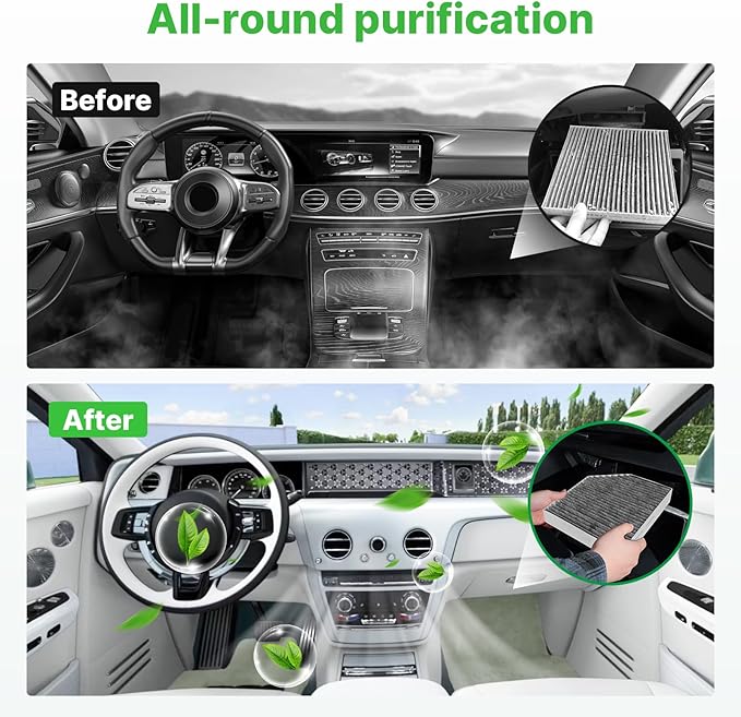 2PCS Cabin Air Filters Fit for 2015-2023 Mercedes C300, 2016-2022 GLC300, 2017-2019 E300, 2020-2023 E350, 2021-2023 E450 Cabin Filter Replacement Air Filter Accessories 2058350147 1668300218