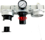 3/4" NPT SUPER DUTY Compressed Air In Line Filter Regulator Lubricator Oiler Combo, Metal Bowl, 5 Micron Element, Adjustable From 7 to 175 PSI (AUTO DRAIN)