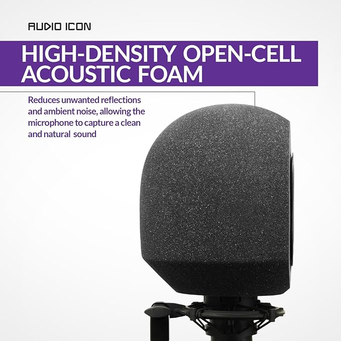 Soundbox Vocal Recording Isolation Booth | Portable Microphone Shield, Pop Filter for Studio-Quality Sound for Singing, Podcasting, Acoustic High-Density Foam Ball, Mic Soundproof Box (Fire Red)