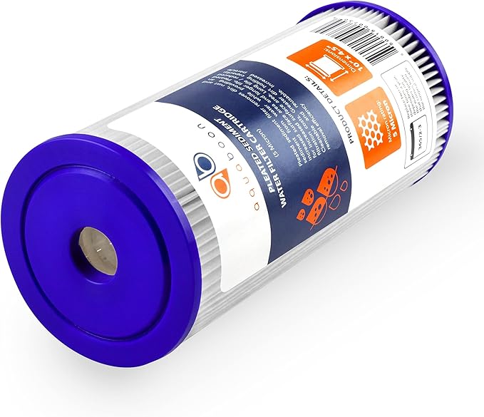Aquaboon 5 Micron Pleated Sediment Water Filter 10 x 4.5 Cartridge - Whole House Water Filter Replacement - Whole House Water Filters Cartridges Compatible with Well Filters FXHSC, R50-BBSA, 20-Pack