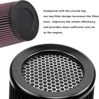 RYANSTAR 76mm 3" High Flow Round Tapered Cone Cool Air Filter Cleaner with Top Filter Design Long 270mm tall Black