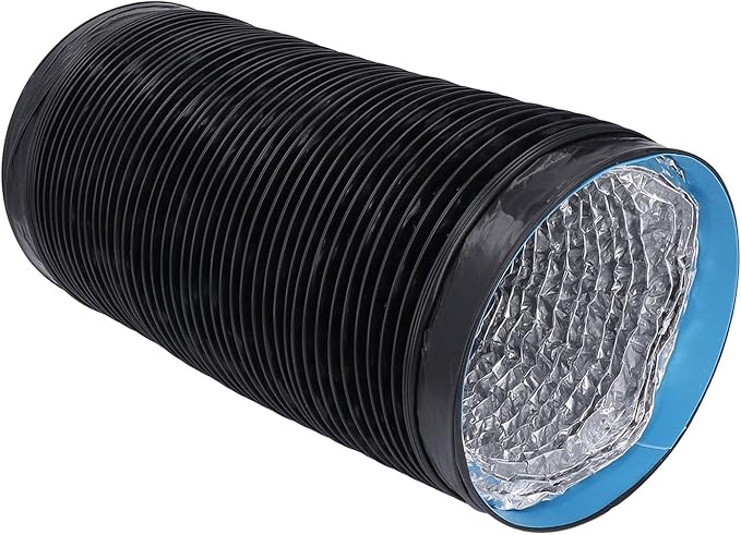 7in Dryer Vent Exhaust Duct Hose - 6.56ft Flexible Insulated Air Ducting for HVAC, Kitchens, Greenhouses & More - Heavy Duty Aluminum Foil with Steel Wire for Optimal Airflow