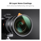 K&F CONCEPT 72mm Black Diffusion Mist 1/4 Effect & Variable ND2-400 (1-9 Stops) ND Lens Filter 2 in 1, Putter Adjust Multi-Function Filter for Camera Lens with 28 Multi-Coated (Nano-X Series)