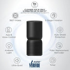 TCL Breeva A5 Smart Air Purifier with 5-Stage Clean, True HEPA (H13), Removes 99.97% of Dust/Bacteria/Odors & More, App & Voice Control, Auto Shield, Ultra-Quiet, Black (A515B)