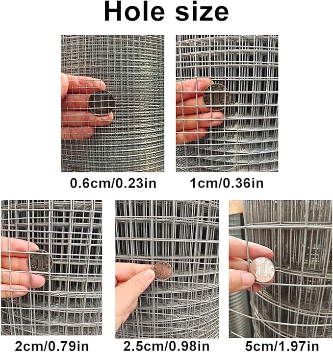 Garden Chicken Wire Animals Enclosure 304 Stainless Steel Woven Wire Mesh Welded Mesh Galvanised Steel Wire Hard and Heat Resisting Wire Mesh Used for Many Projects (Size : L:1.2m-H:1m-2cm)