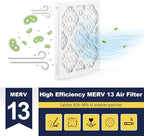 12×12×1 MERV 13 Furnace Air Filters - HVAC/Furnace AC Filter Replacement (Actual Size 11.75x11.75x0.75) - Pleated Dust Defense Air Conditioner Filters for Home Office (2 Pack)