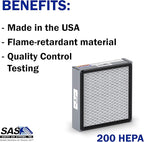 HEPA Filter with Pre-filter for Model 200 Sentry Air Systems – MERV 17 Air Filter for Fume Extractors, Fume Hoods, Portable Clean Rooms, and Air Cleaners – 99.97% efficiency down to 0.3 microns