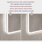 Smart Illuminated LED Bathroom Mirror，Bathroom Mirror with LED Lights，Energy-Saving LED Smart Mirrors，LED Mirror for Bathroom，with Demister Pad and Smart Touch Switch(H80*W90cm/H31.5*W35.4IN)