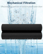 Pawfly Aquarium Filter Media Pad for Fish Tank Filters Aquarium Filter Media Sponge Filter Floss Roll for Sumps Ponds Hydroponics Black Foam Floss for Water Filtration, 36" L x 12" W