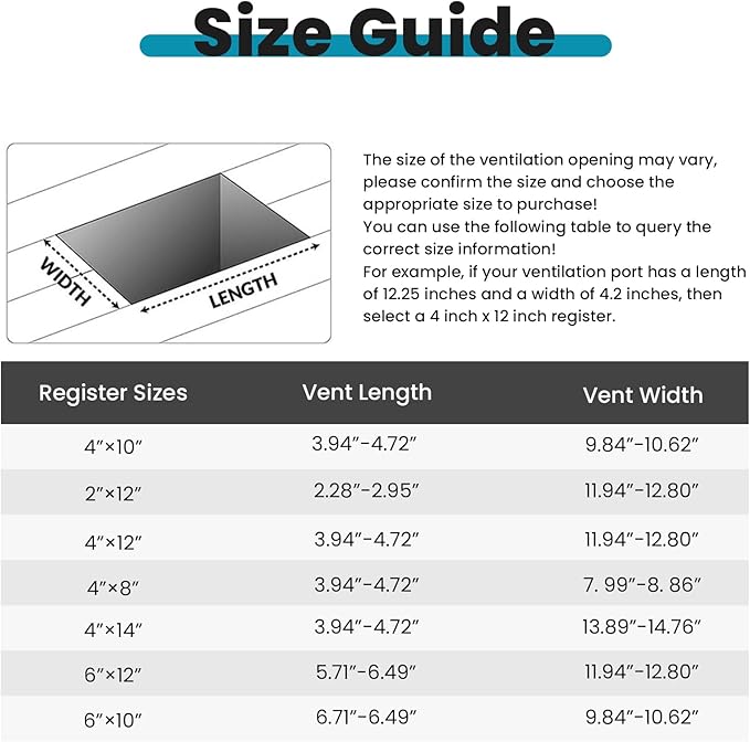 VOISEN Floor Register 4x10, 6 Pack Brown Floor Vent Covers, Heavy Duty Steel Walkable Floor Vents,Vent Covers for Home Floor