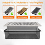 Floor Register Vent Cover Filter Net, 4"x12" Air Vent Screen Mesh Covers Catcher Filter Hoods for Home Floor Registers Vent Filters, Black (4 Packs)